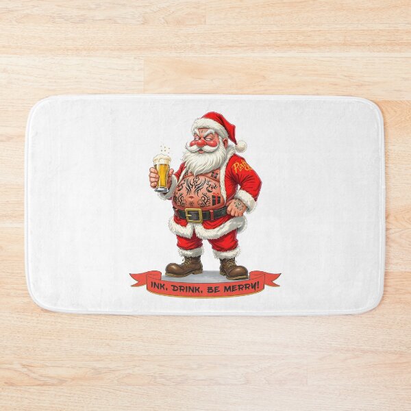 Item preview, Tribal Santa Tattooed - Ink, Drink, Be Merry designed and sold by SkullTroops.