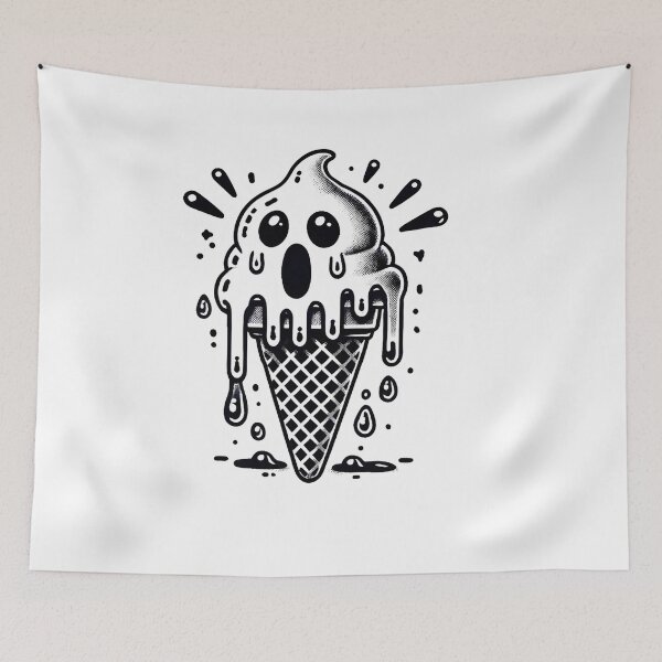 Item preview, Screaming Ghost Ice Cream Cone Illustration designed and sold by SN-art-design.