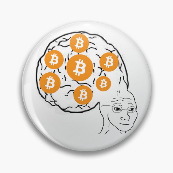 Item preview, Wojak Brain Bitcoin Meme designed and sold by CyberRex.