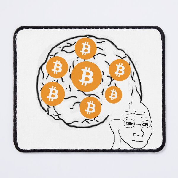 Item preview, Wojak Brain Bitcoin Meme designed and sold by CyberRex.