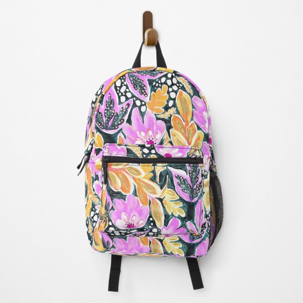 Item preview, Flowing florals abstract pattern design Neon Purple and orange designed and sold by Crimson-thyme.