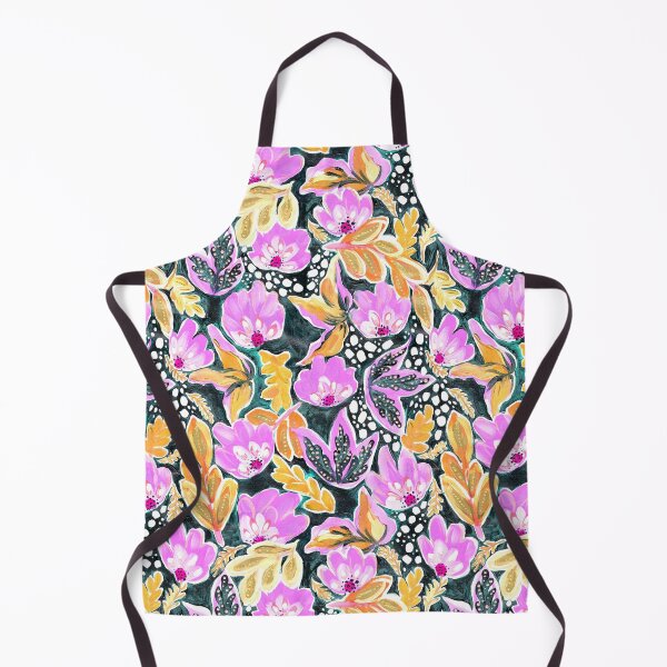Item preview, Flowing florals abstract pattern design Neon Purple and orange designed and sold by Crimson-thyme.