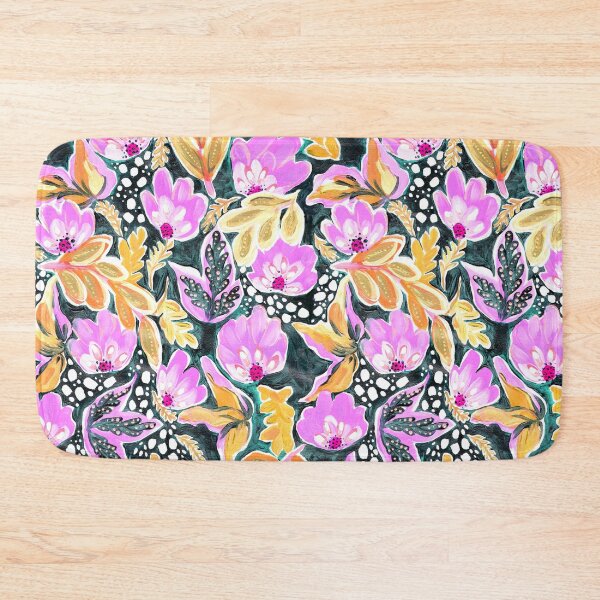 Item preview, Flowing florals abstract pattern design Neon Purple and orange designed and sold by Crimson-thyme.