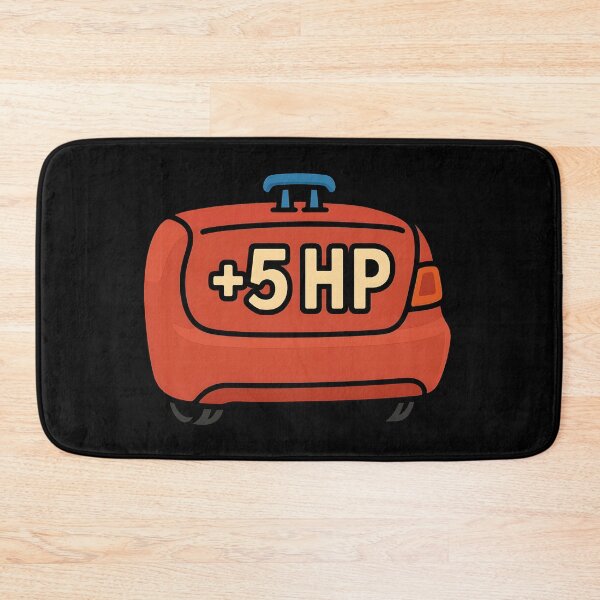 Item preview, Funny Cartoon Car Trunk with Curved Tiny Spoiler and +5 HP Text designed and sold by Weorus.