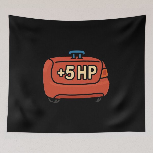 Item preview, Funny Cartoon Car Trunk with Curved Tiny Spoiler and +5 HP Text designed and sold by Weorus.