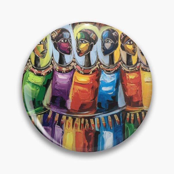 Item preview,  Vibrant Tribal Dance Wall Art – Colorful African Mask Canvas Print designed and sold by jazzyfunky.