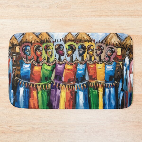 Item preview,  Vibrant Tribal Dance Wall Art – Colorful African Mask Canvas Print designed and sold by jazzyfunky.