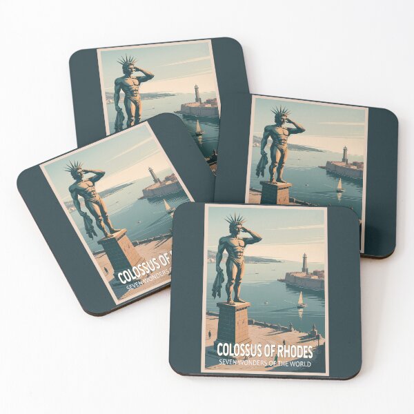 Item preview, Colossus of Rhodes Illustration Seven Wonders Vintage designed and sold by KrisSidDesigns.