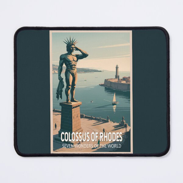 Item preview, Colossus of Rhodes Illustration Seven Wonders Vintage designed and sold by KrisSidDesigns.
