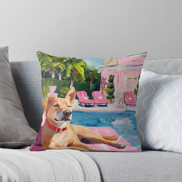 Artikelvorschau, Hund am Swimmingpool in Palm Beach entworfen und verkauft von SophieClimaArt.