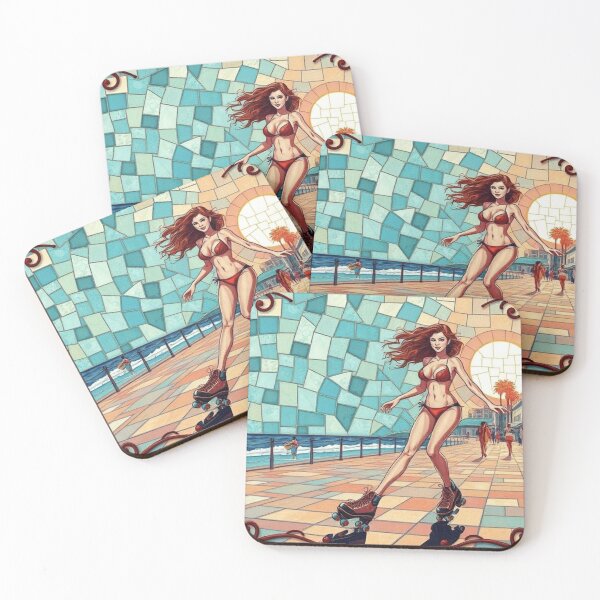 Item preview, Beachside Rollerblade Mosaic Art designed and sold by Pretty Art & Designs <3.