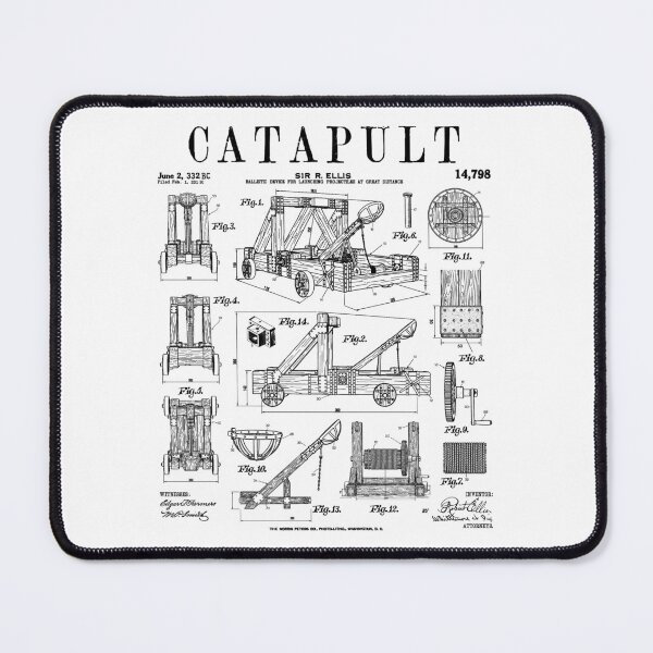 Item preview, Catapult Medieval Ancient Siege Engine Funny Vintage Patent designed and sold by GrandeDuc.