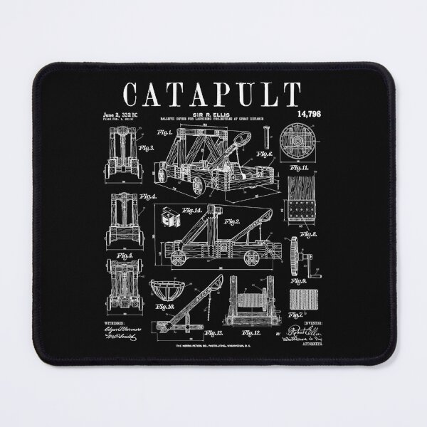 Item preview, Catapult Medieval Ancient Siege Engine Funny Vintage Patent designed and sold by GrandeDuc.