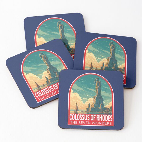 Item preview, Colossus of Rhodes Illustration Seven Wonders Art Emblem designed and sold by KrisSidDesigns.