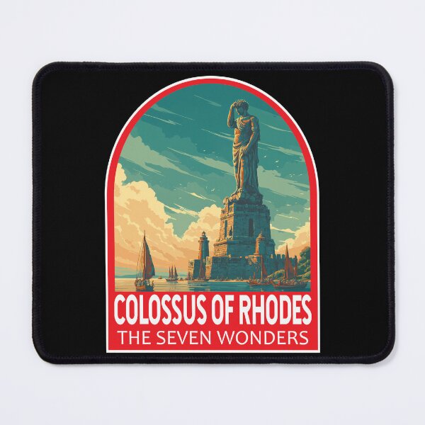 Item preview, Colossus of Rhodes Illustration Seven Wonders Art Emblem designed and sold by KrisSidDesigns.