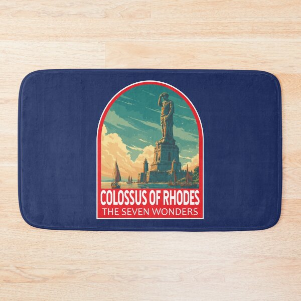 Item preview, Colossus of Rhodes Illustration Seven Wonders Art Emblem designed and sold by KrisSidDesigns.