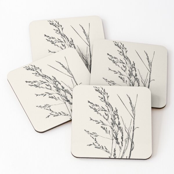 Item preview, Grass Botanical Minimalist Black and Beige Nature Art, Modern boho rustic Cottagecore designed and sold by ArticraftShop.