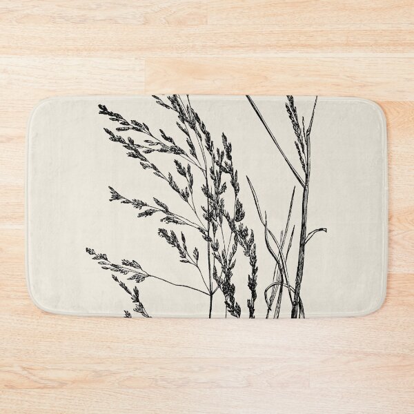 Item preview, Grass Botanical Minimalist Black and Beige Nature Art, Modern boho rustic Cottagecore designed and sold by ArticraftShop.