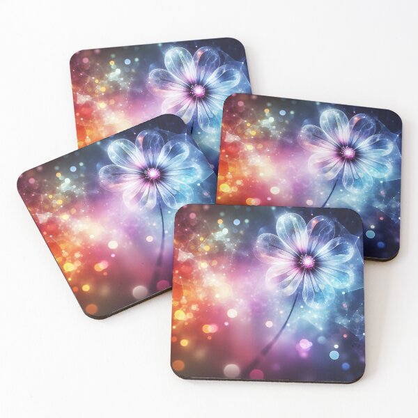 Item preview, Cosmic Fantasy Flower – Sparkling Transparent Bluish Bloom designed and sold by EmeraldeaArt.