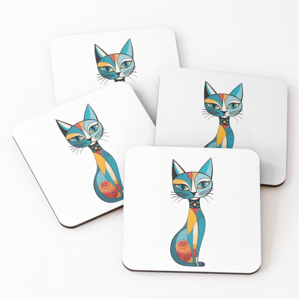Item preview, Abstract Cat - Minimalistic Geometrical Cat designed and sold by MusesWhispers.