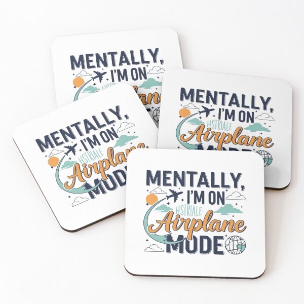 Item preview, Mentally I’m on Airplane Mode – Travel Escape Typography Design designed and sold by BoldPrints4.