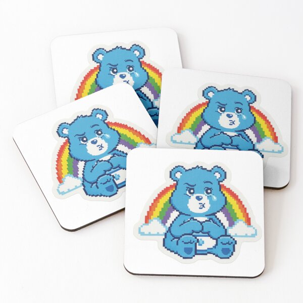 Item preview, Pixel Grumpy Care Bear with Rainbow – Cute Retro Sticker designed and sold by Nubitra.
