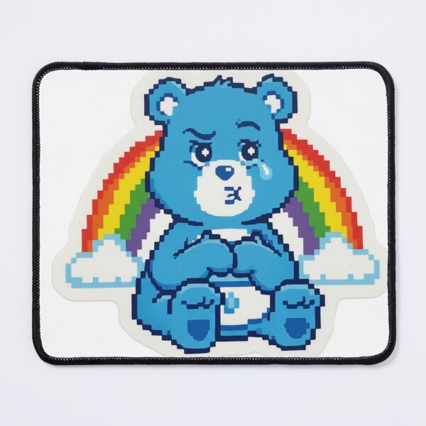 Item preview, Pixel Grumpy Care Bear with Rainbow – Cute Retro Sticker designed and sold by Nubitra.