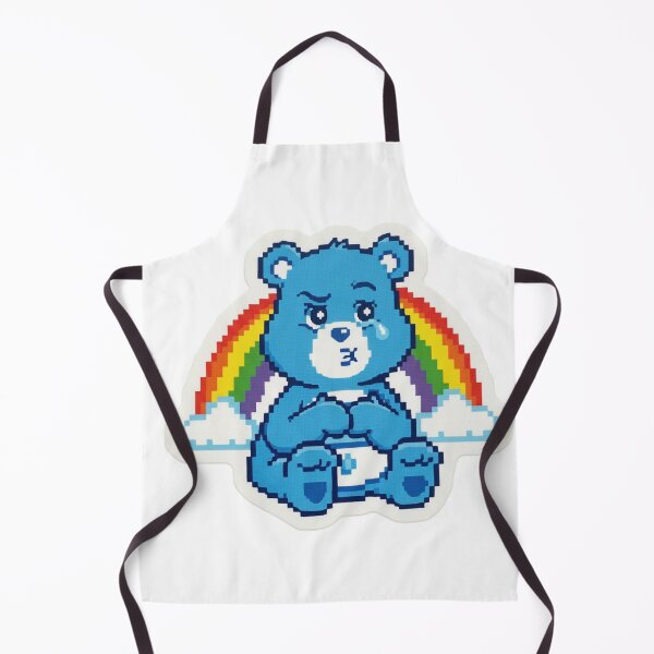 Artikelvorschau, Pixel Grumpy Care Bear mit Regenbogen – Süßer Retro-Aufkleber entworfen und verkauft von Nubitra.