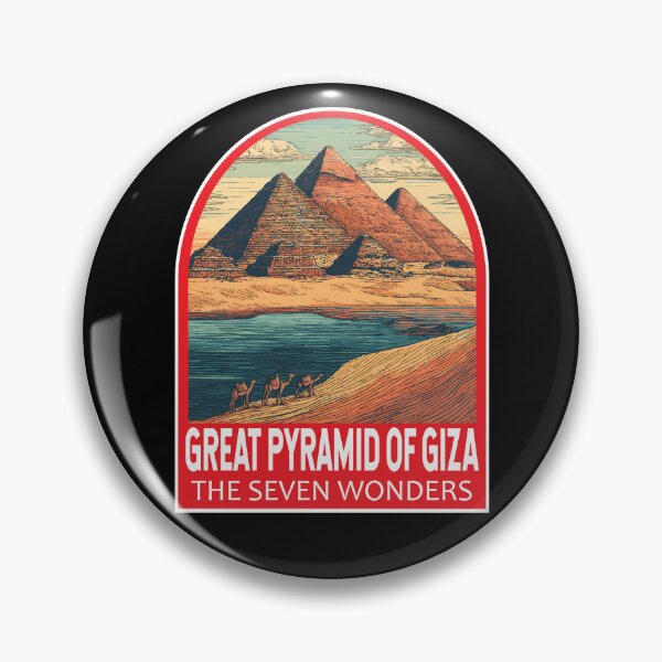 Item preview, Great Pyramid of Giza Illustration Seven Wonders Art Emblem designed and sold by KrisSidDesigns.