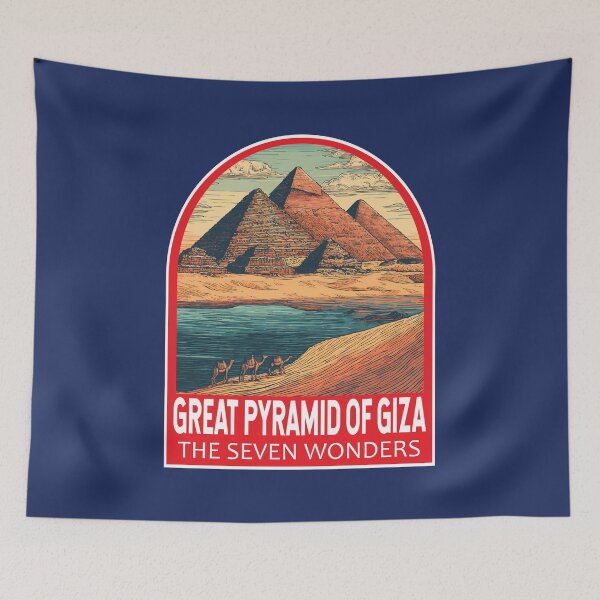 Item preview, Great Pyramid of Giza Illustration Seven Wonders Art Emblem designed and sold by KrisSidDesigns.