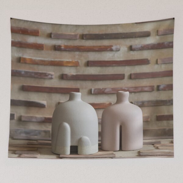 Item preview, Modern Sculptural Vases Wall Art – Minimal Ceramic Canvas Print designed and sold by jazzyfunky.