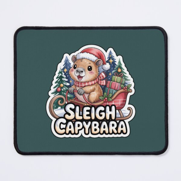 Item preview, Sleigh Capybara – Cute Christmas Animal Sticker, Festive Holiday Sleigh Ride designed and sold by Nuist25.