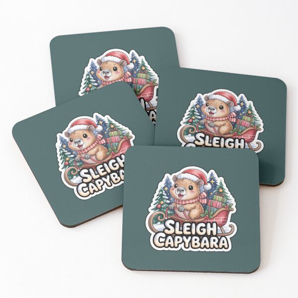 Item preview, Sleigh Capybara – Cute Christmas Animal Sticker, Festive Holiday Sleigh Ride designed and sold by Nuist25.