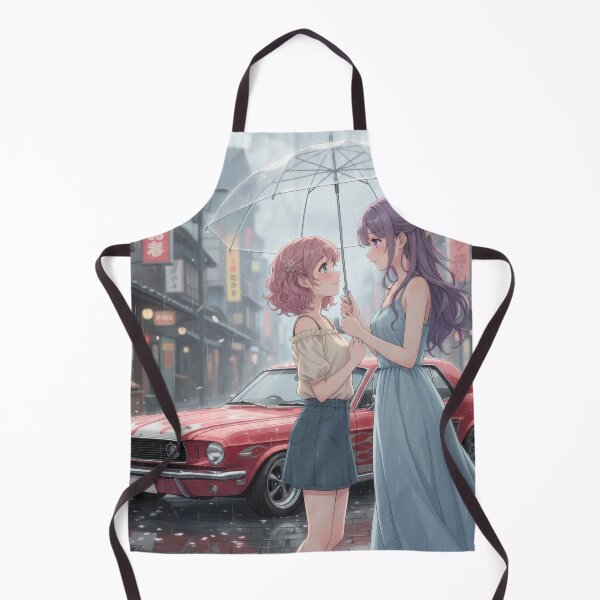 Item preview, Yuri Waifus Rainy Lowrider Scene – Romantic Anime Art designed and sold by GerwantSHOP.