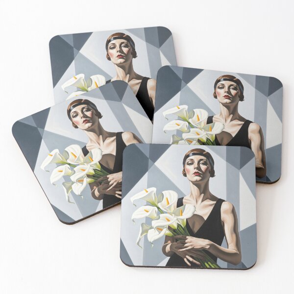 Item preview, Woman with Calla Lilies - Original Art Deco Artwork designed and sold by elektronen.