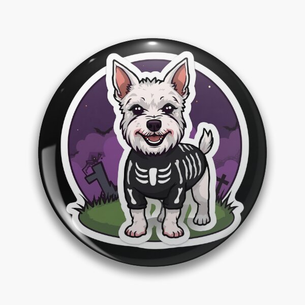 Item preview, Skeleton Terrier – Spooky Cute Dog Sticker designed and sold by Agart-Desing.