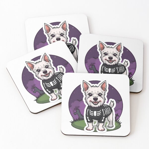 Item preview, Skeleton Terrier – Spooky Cute Dog Sticker designed and sold by Agart-Desing.