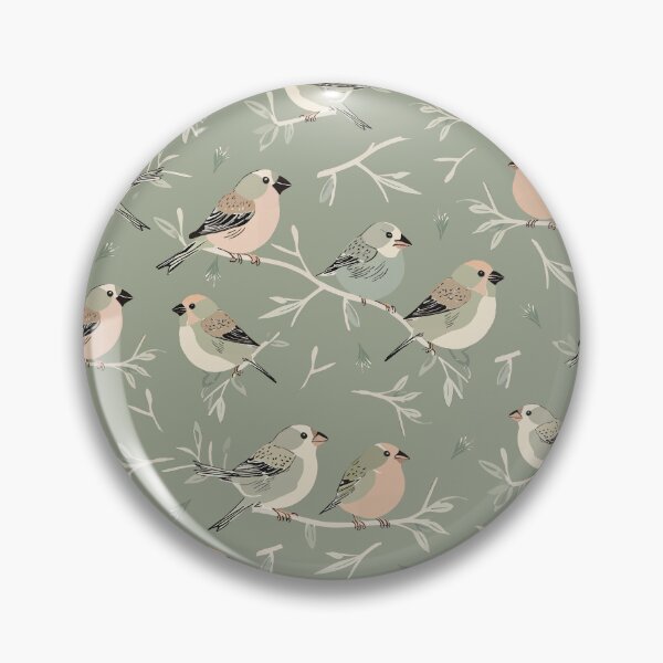 Item preview, Small Finches on Olive Branches in Soft Pastel Tones designed and sold by Melissa Plugge-Dekker.