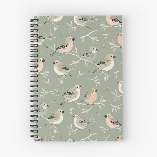 Item preview, Small Finches on Olive Branches in Soft Pastel Tones designed and sold by Melissa Plugge-Dekker.