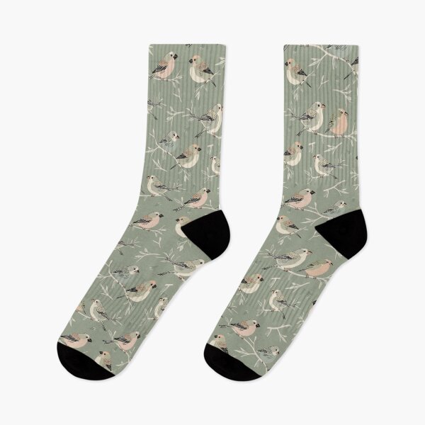 Item preview, Small Finches on Olive Branches in Soft Pastel Tones designed and sold by Melissa Plugge-Dekker.