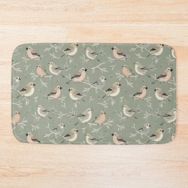 Item preview, Small Finches on Olive Branches in Soft Pastel Tones designed and sold by Melissa Plugge-Dekker.