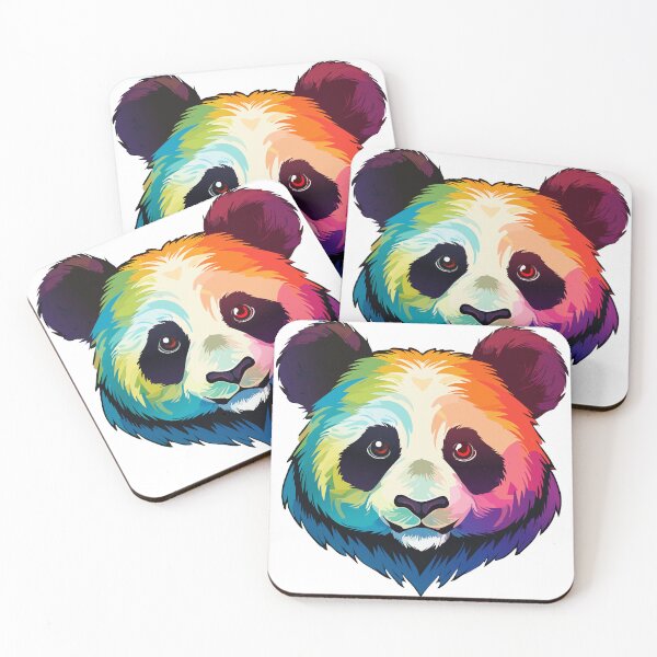 Item preview, Colorful Rainbow Panda Face Illustration designed and sold by Partoon-dp.