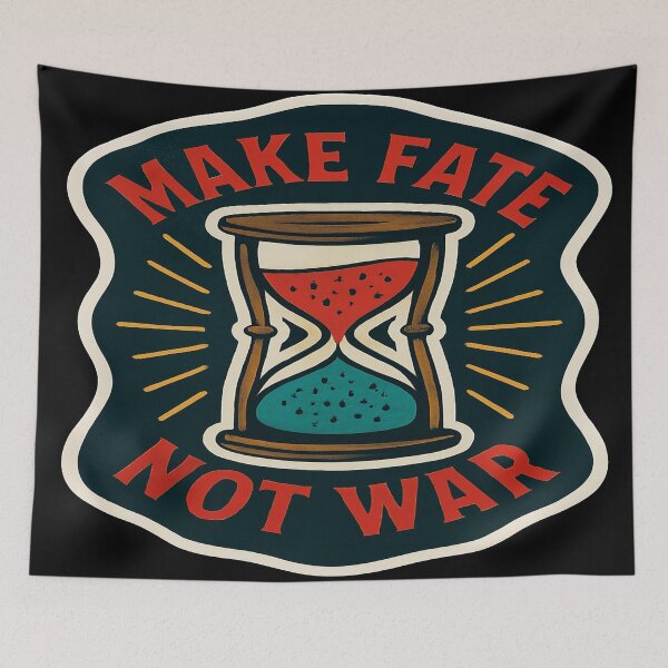 Item preview, Make Fate Not War Hourglass Peace Message designed and sold by Owcomm.