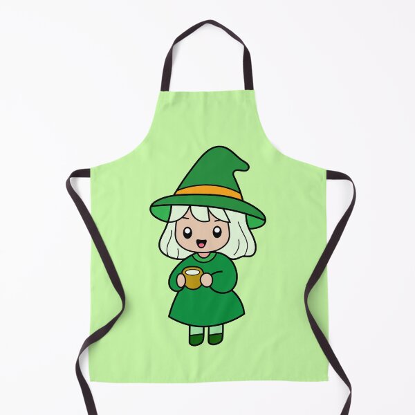 Item preview, Cute and Adorable Lucky Green Witch Drinking Coffee Kawaii Halloween designed and sold by DibujandoPorfa.