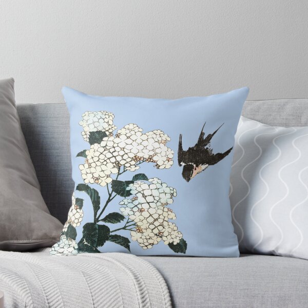 Item preview, Hokusai Ukioy-e Hydrangeas and Swallow designed and sold by Pixelchicken.