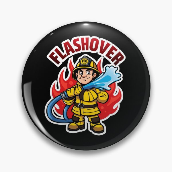 Item preview, Flashover Firefighter Cartoon Design designed and sold by ArtbyDalliesAI.