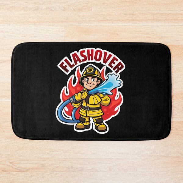 Item preview, Flashover Firefighter Cartoon Design designed and sold by ArtbyDalliesAI.