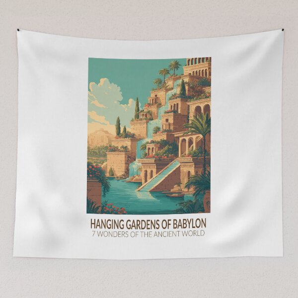 Item preview, Hanging Gardens of Babylon Seven Wonders of the World Vintage designed and sold by KrisSidDesigns.