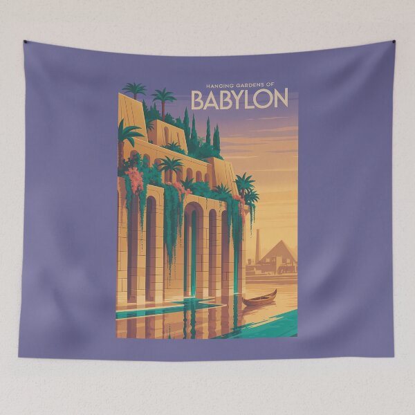 Item preview, Hanging Gardens of Babylon Illustration Seven Wonders Vintage designed and sold by KrisSidDesigns.