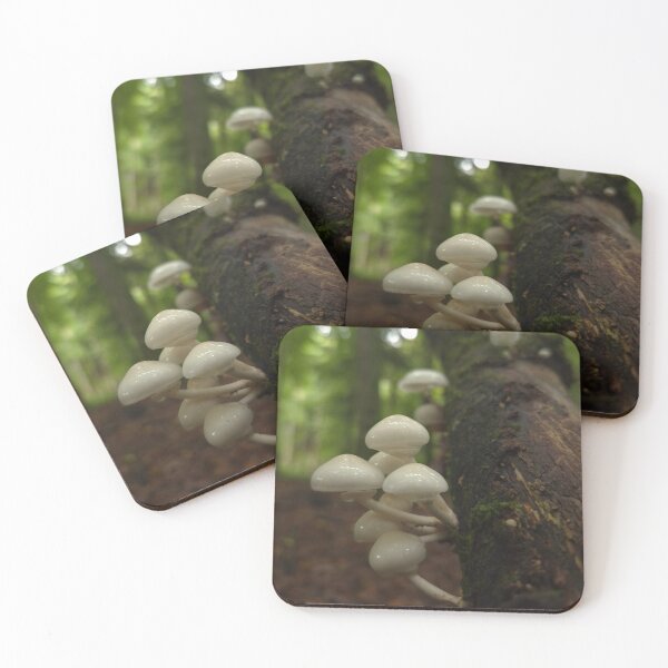 Item preview, Small porcelain mushrooms on the dead tree designed and sold by KittyLinka.